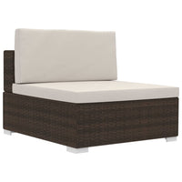 Set Divani da Giardino 4 pz con Cuscini in Polyrattan Marrone cod mxl 34580