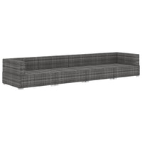 Set Divani da Giardino 4 pz con Cuscini in Polyrattan Grigio 47270