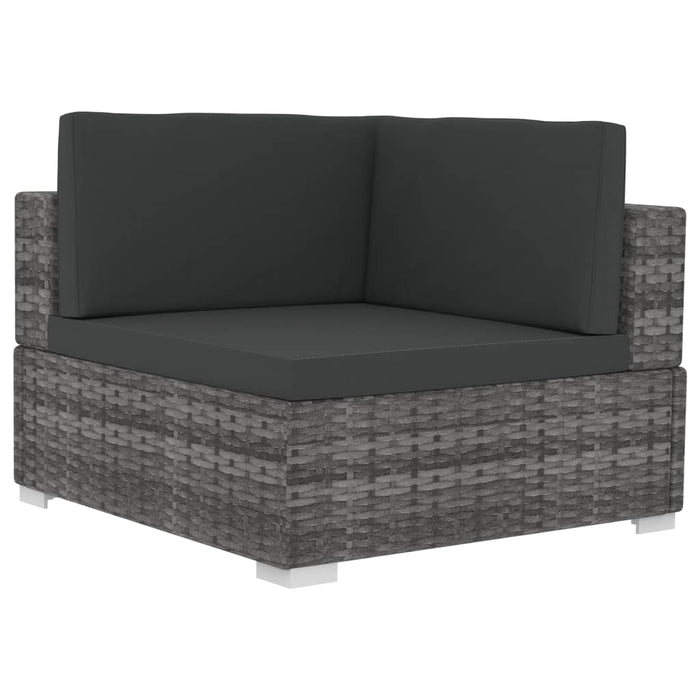 Set Divani da Giardino 4 pz con Cuscini in Polyrattan Grigio 47270