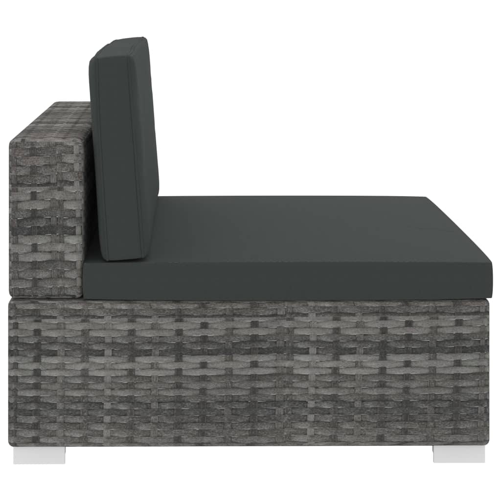 Set Divani da Giardino 4 pz con Cuscini in Polyrattan Grigio 47270