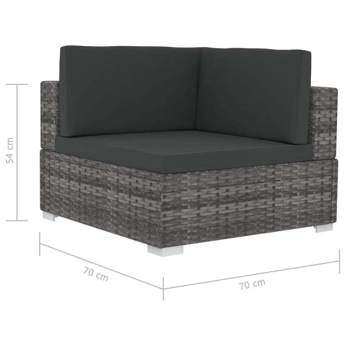 Set Divani da Giardino 4 pz con Cuscini in Polyrattan Grigio 47270