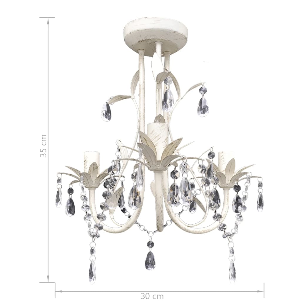 Lampadari con Pendenti in Cristallo 2 pz Bianco Elegante  cod mxl 52979