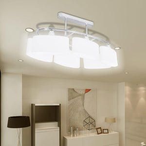 Lampade da Soffitto Ellissoidali 2 pz Paralume in Vetro E14 278760