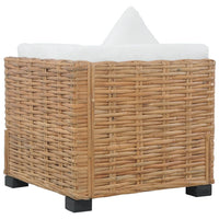 Divano Angolare con Cuscini in Rattan Naturale 286279