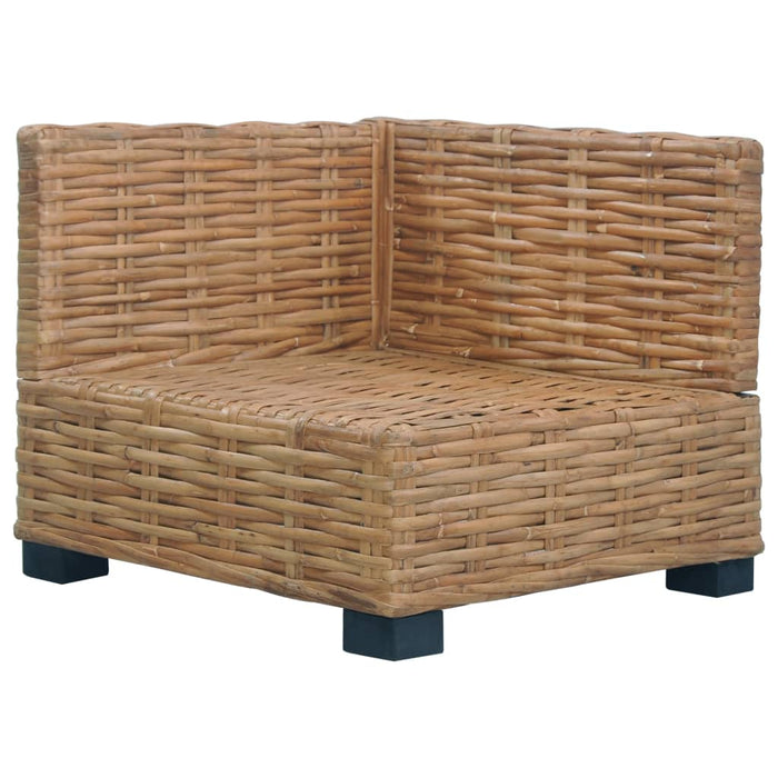 Divano Angolare con Cuscini in Rattan Naturale 286279