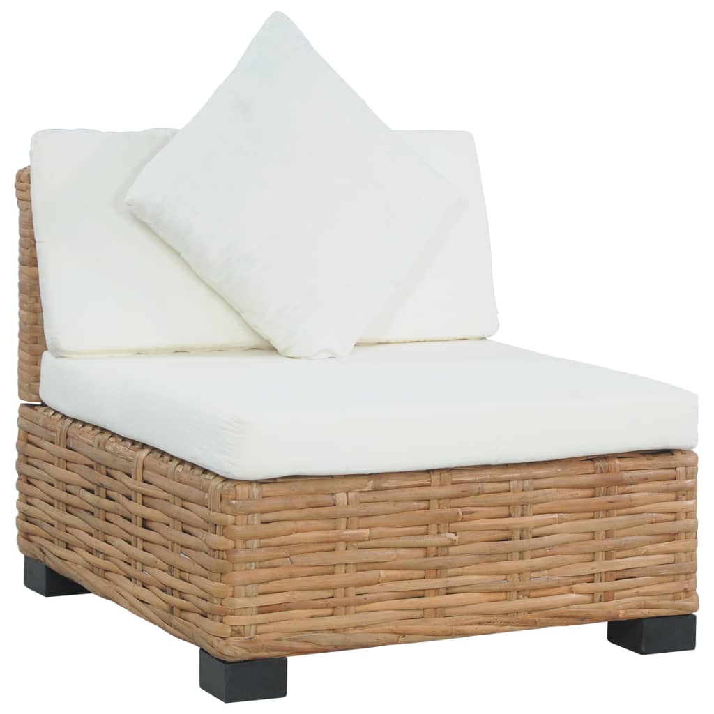 Divano Senza Braccioli con Cuscini Rattan Naturale cod mxl 72594