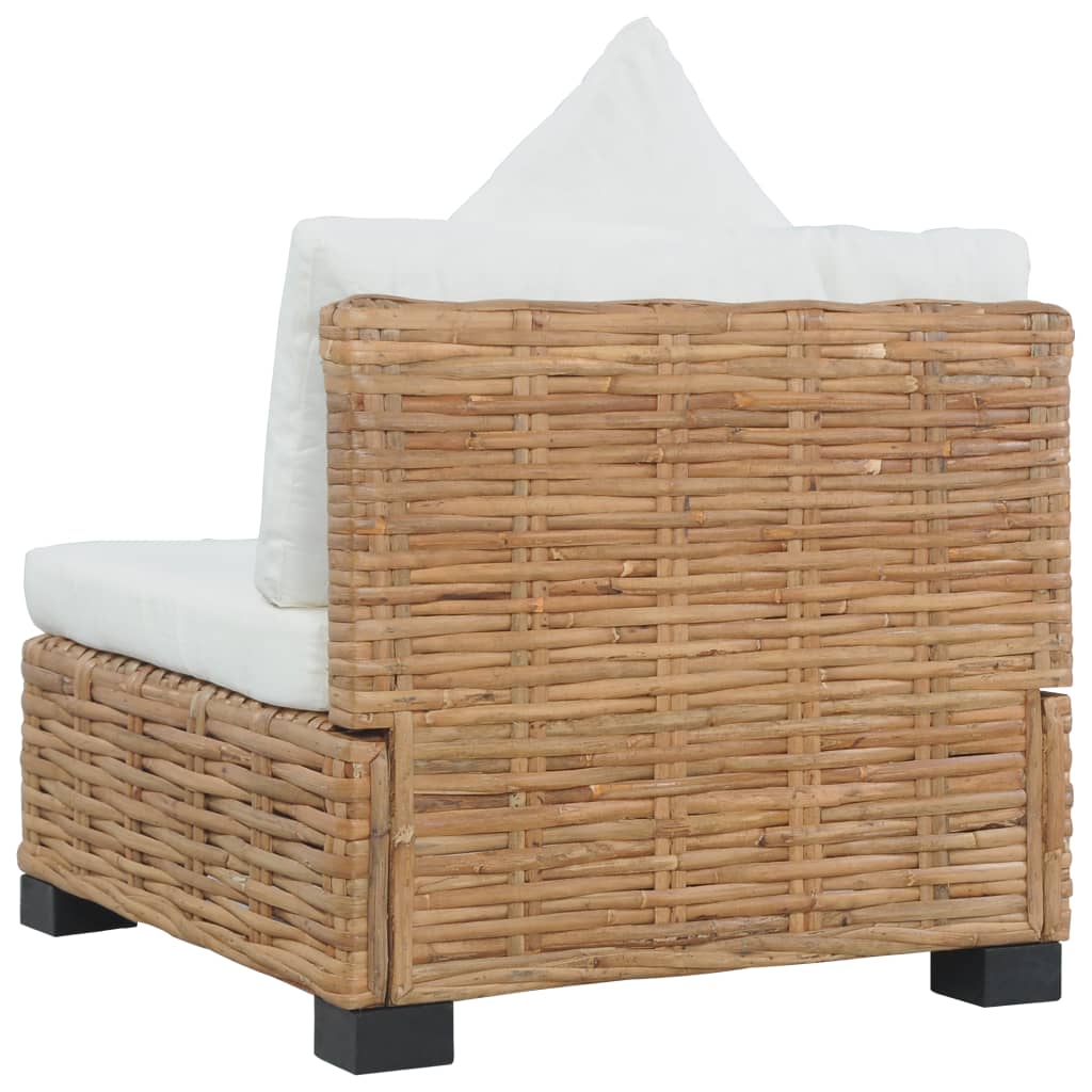 Divano Senza Braccioli con Cuscini Rattan Naturale cod mxl 72594