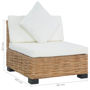 Divano Senza Braccioli con Cuscini Rattan Naturale cod mxl 72594