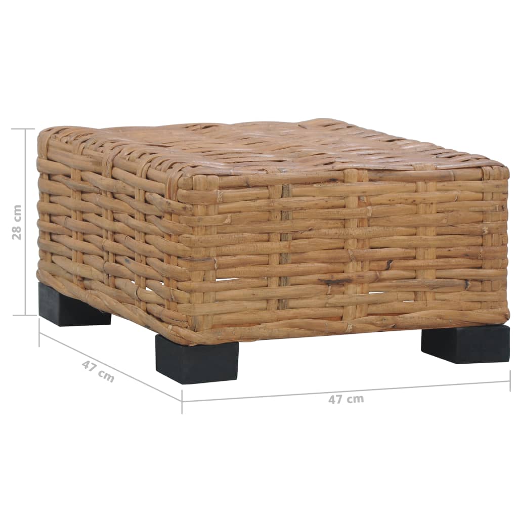 Tavolino da Caffè 47x47x28 cm in Rattan Naturale cod mxl 72689