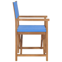 Sedia da Regista in Legno Massello di Teak Blu 47412