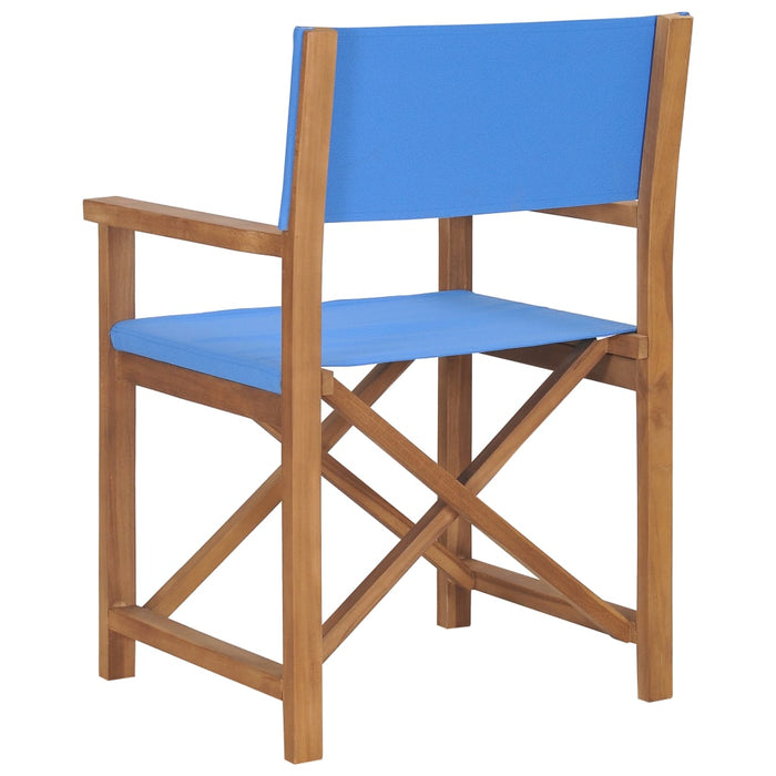 Sedia da Regista in Legno Massello di Teak Blu 47412