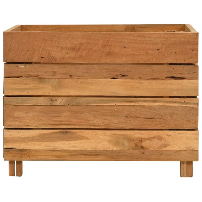 Letto Rialzato 50x40x38 cm Legno di Teak di Recupero e Acciaio cod mxl 66841