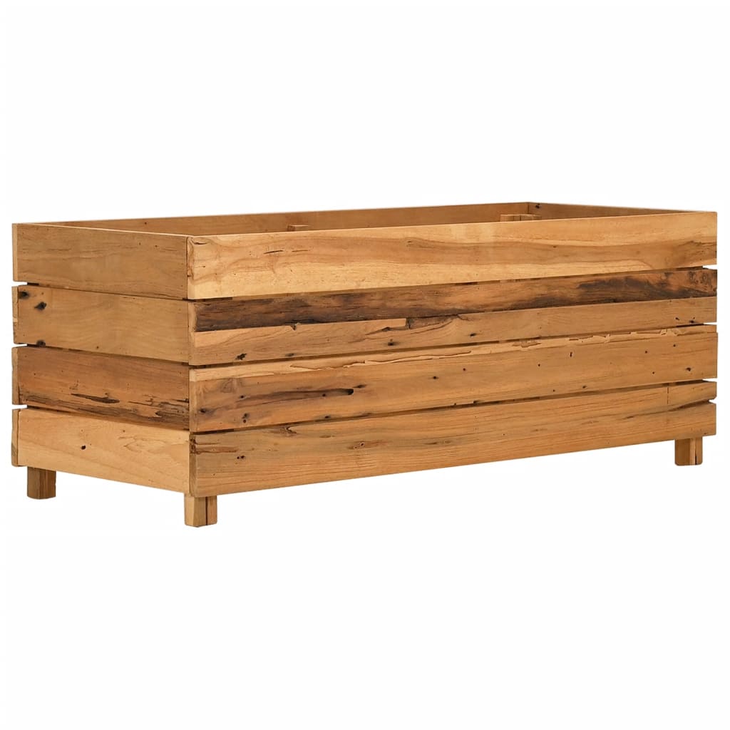 Letto Rialzato 100x40x38 cm Legno di Teak di Recupero e Acciaio cod mxl 66836