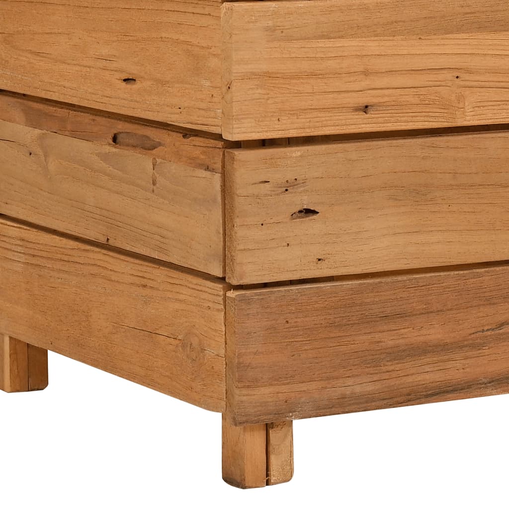 Letto Rialzato 50x40x55 cm Legno di Teak di Recupero e Acciaio cod mxl 66896