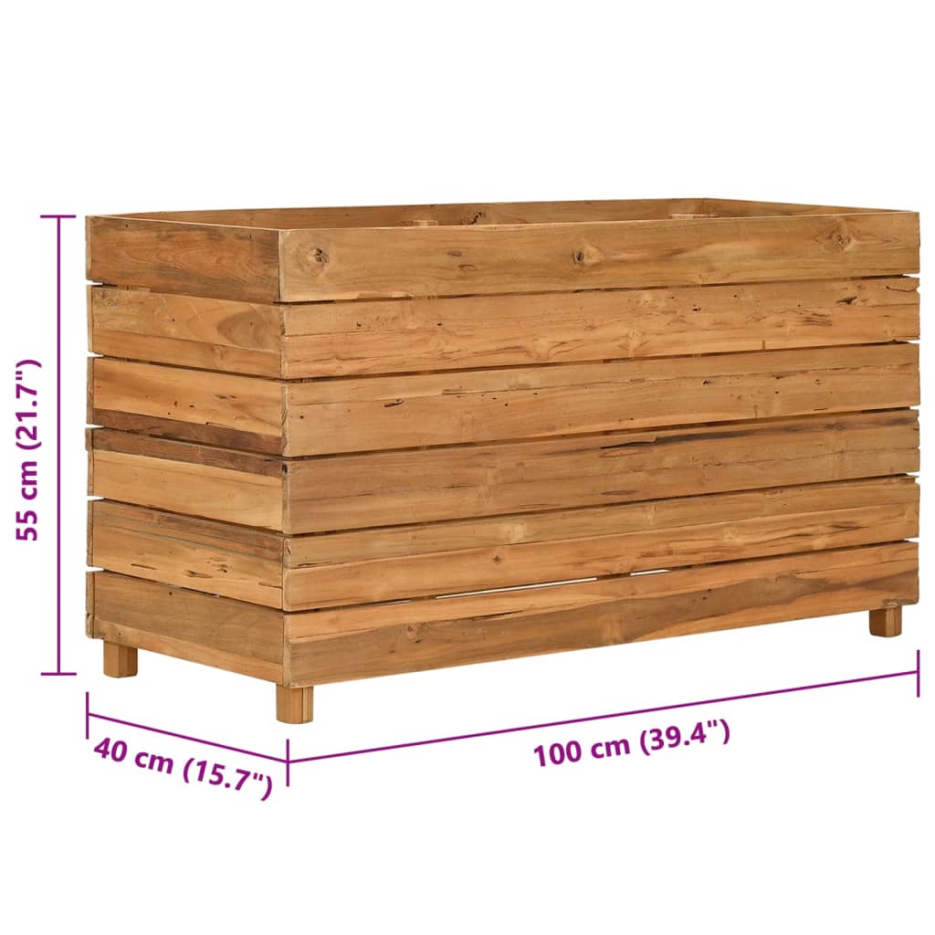 Letto Rialzato 100x40x55 cm Legno di Teak di Recupero e Acciaio cod mxl 66988