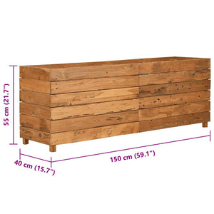 Fioriera 150x40x55 cm in Legno Massello di Teak e Acciaio 47426