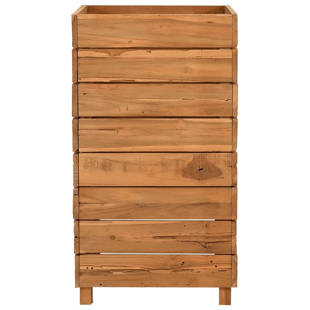 Letto Rialzato 50x40x72 cm Legno di Teak di Recupero e Acciaio cod mxl 66835