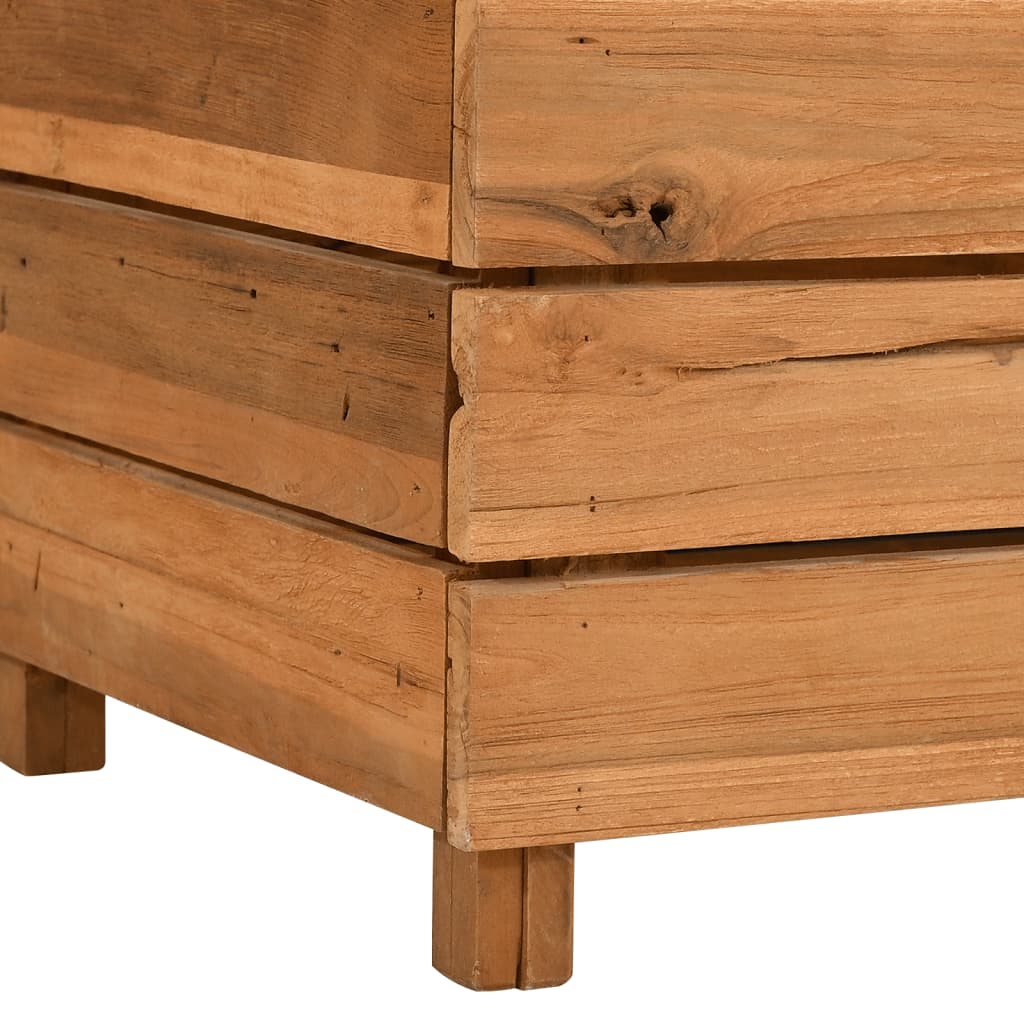 Letto Rialzato 100x40x72 cm Legno di Teak di Recupero e Acciaio 47428