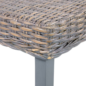 Panca 110 cm Grigia in Rattan Naturale Kubu e Massello di Mango