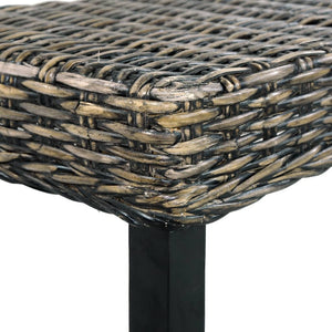 Panca 110 cm Nera in Rattan Naturale Kubu e Massello di Mango 285790