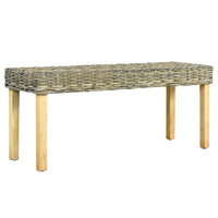 Panca 110 cm in Rattan Naturale Kubu e Massello di Mango cod mxl 41013