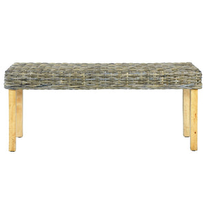 Panca 110 cm in Rattan Naturale Kubu e Massello di Mango cod mxl 41013