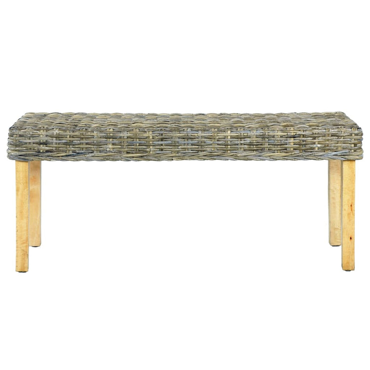 Panca 110 cm in Rattan Naturale Kubu e Massello di Mango cod mxl 41013