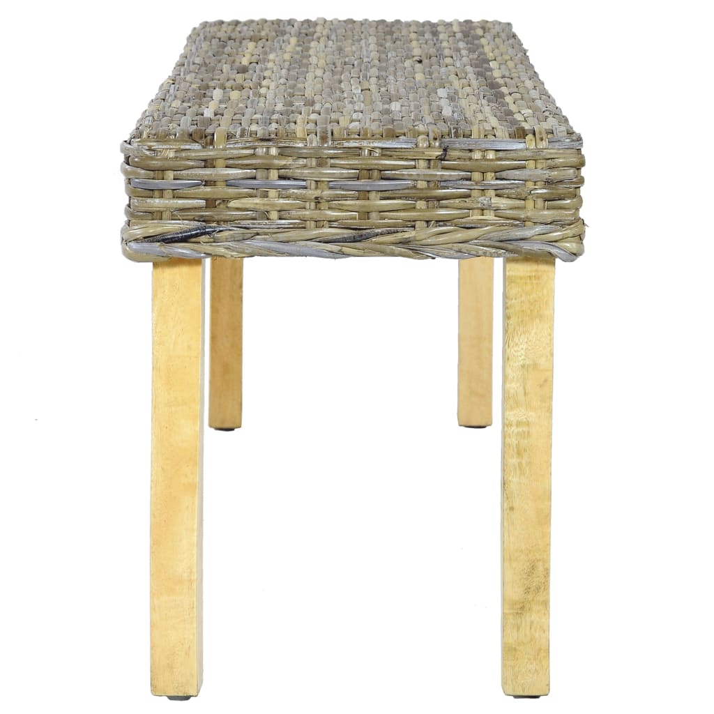 Panca 110 cm in Rattan Naturale Kubu e Massello di Mango cod mxl 41013