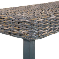 Panca 160 cm Grigia in Rattan Naturale Kubu e Massello di Mango