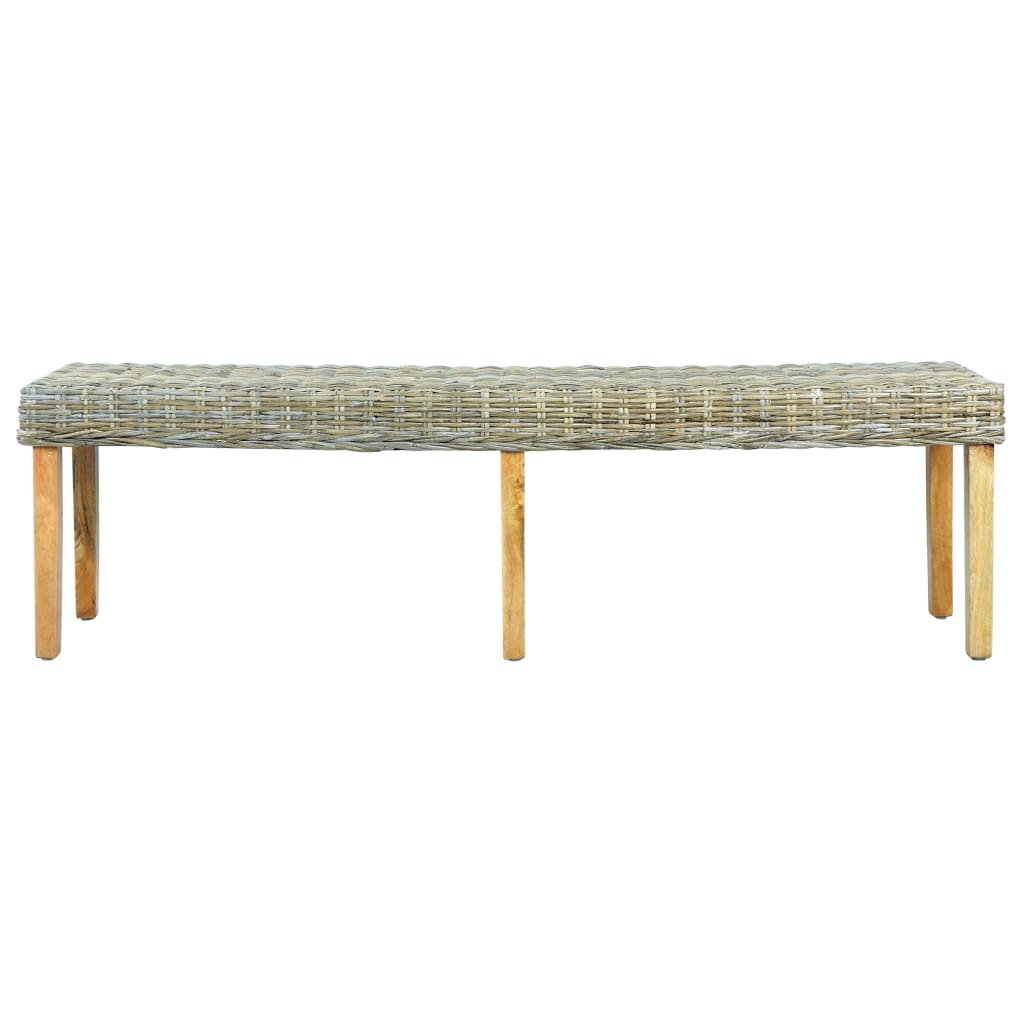 Panca 160 cm in Rattan Naturale Kubu e Massello di Mango 285795