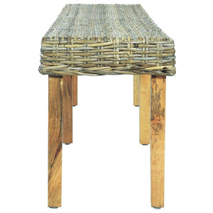 Panca 160 cm in Rattan Naturale Kubu e Massello di Mango 285795