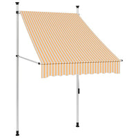 Tenda da Sole Retrattile Manuale 100 cm Strisce Arancio Bianche