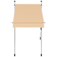 Tenda da Sole Retrattile Manuale 100 cm Strisce Arancio Bianche