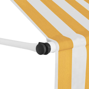 Tenda da Sole Retrattile Manuale 100 cm Strisce Arancio Bianche