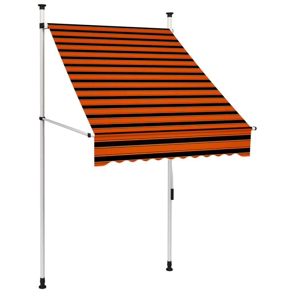 Tenda da Sole Retrattile Manuale 100 cm Arancione e Marrone cod mxl 65786