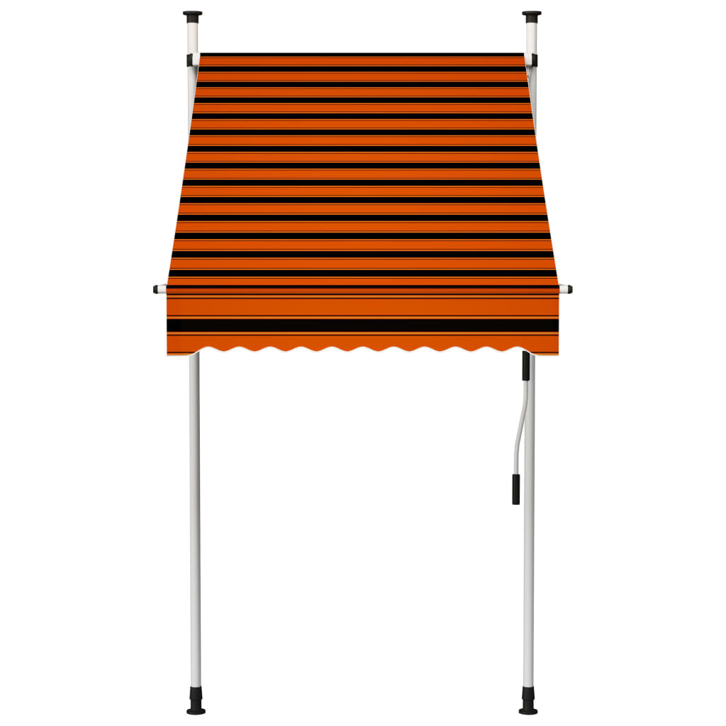 Tenda da Sole Retrattile Manuale 100 cm Arancione e Marrone cod mxl 65786