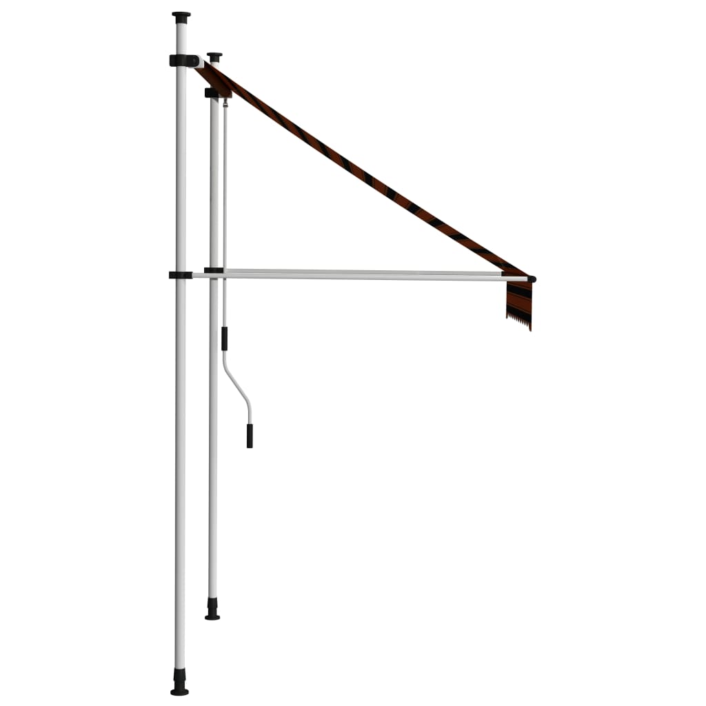 Tenda da Sole Retrattile Manuale 100 cm Arancione e Marrone cod mxl 65786