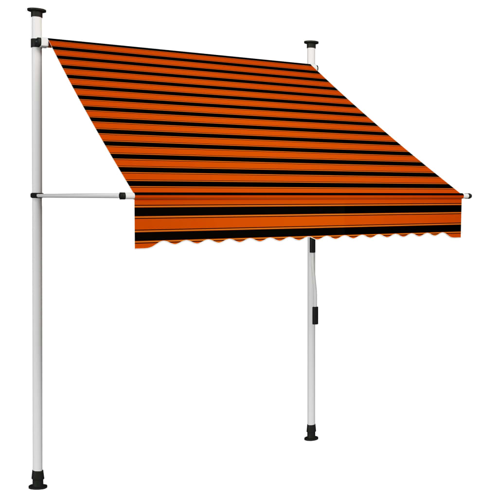 Tenda da Sole Retrattile Manuale 150 cm Arancione e Marrone cod mxl 13701