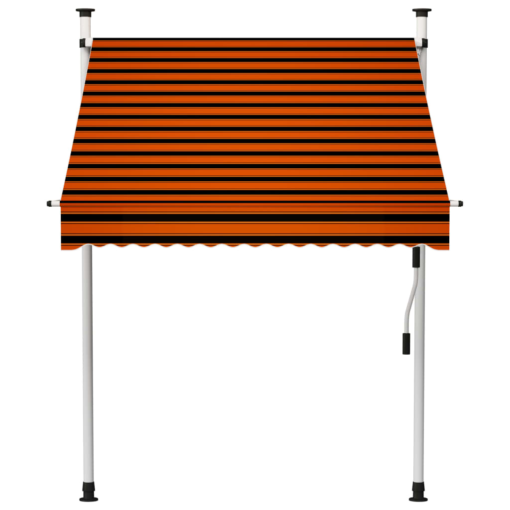 Tenda da Sole Retrattile Manuale 150 cm Arancione e Marrone cod mxl 13701