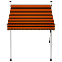 Tenda da Sole Retrattile Manuale 150 cm Arancione e Marrone cod mxl 13701