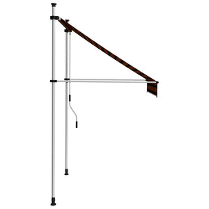 Tenda da Sole Retrattile Manuale 150 cm Arancione e Marrone cod mxl 13701