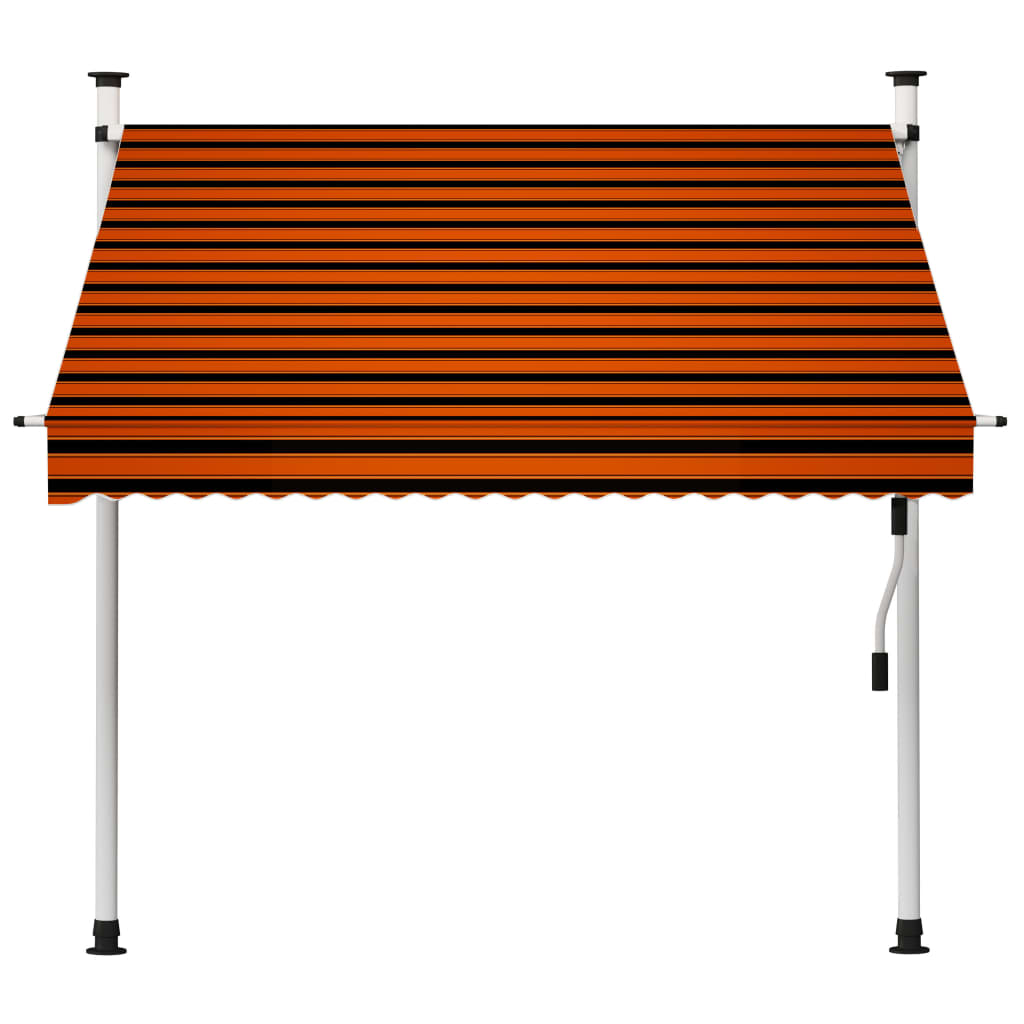 Tenda da Sole Retrattile Manuale 200 cm Arancione e Marrone cod mxl 48030