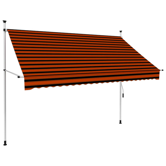 Tenda da Sole Retrattile Manuale 250 cm Arancione e Marrone cod mxl 48266