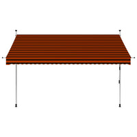 Tenda da Sole Retrattile Manuale 300 cm Arancione e Marrone