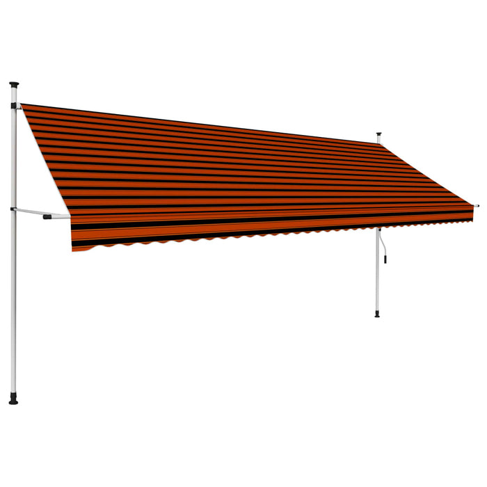 Tenda da Sole Retrattile Manuale 400 cm Arancione e Marrone cod mxl 5514