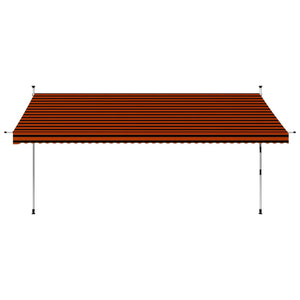 Tenda da Sole Retrattile Manuale 400 cm Arancione e Marrone cod mxl 5514