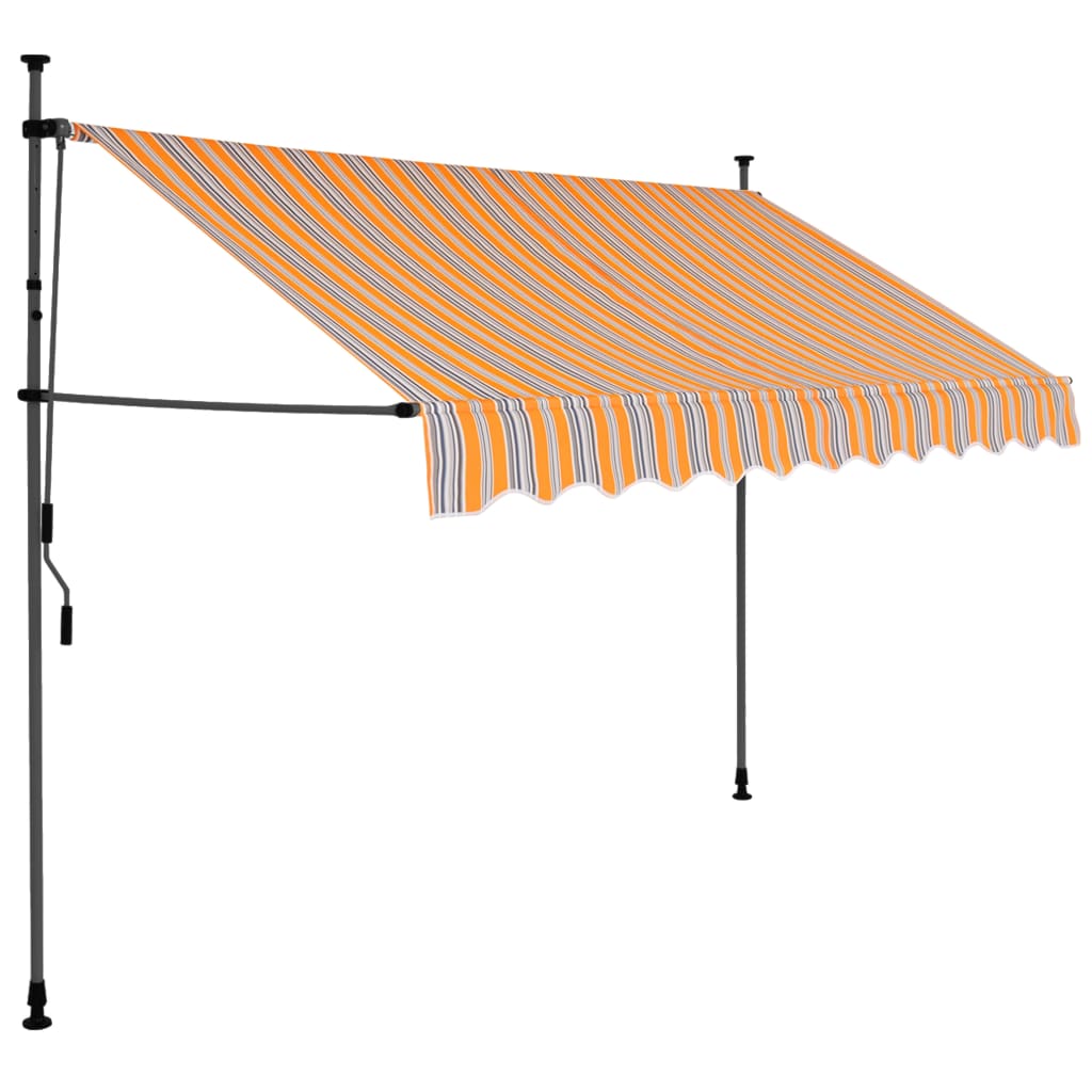 Tenda da Sole Retrattile Manuale con LED 250 cm Giallo e Blu cod mxl 9067