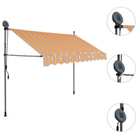 Tenda da Sole Retrattile Manuale con LED 250 cm Giallo e Blu cod mxl 9067