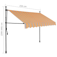 Tenda da Sole Retrattile Manuale con LED 250 cm Giallo e Blu cod mxl 9067