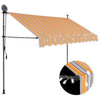 Tenda da Sole Retrattile Manuale con LED 300 cm Gialla e Blu 145852